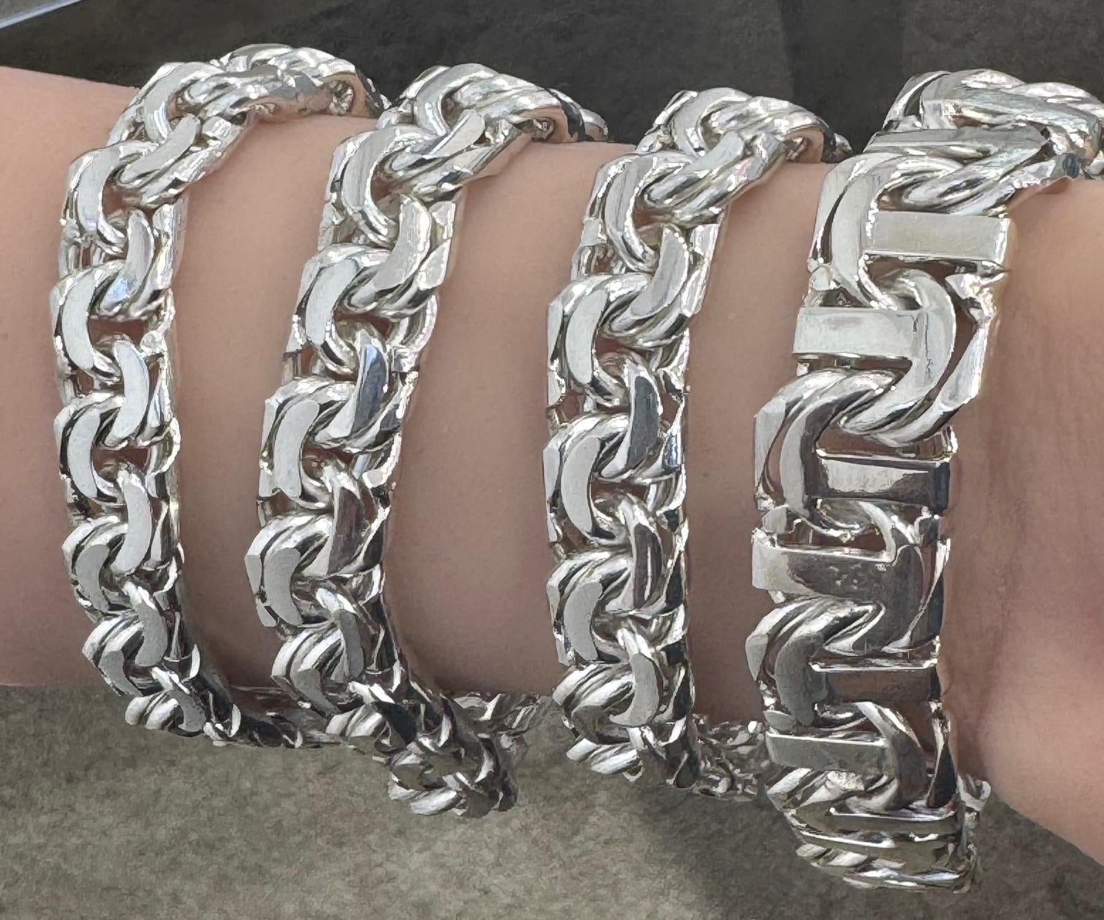 925 Sterling Silver Solid Chino Link Bracelet – Jewelzz