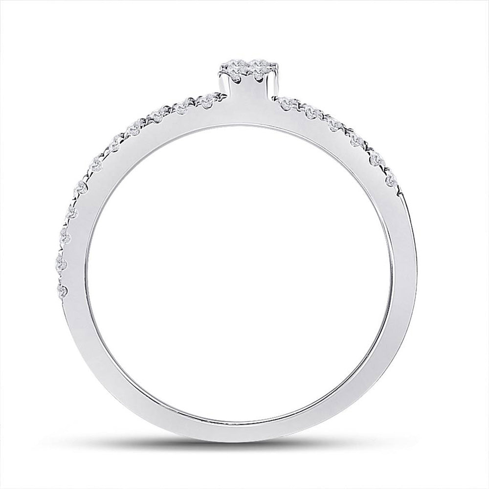 14kt White Gold Womens Baguette Diamond Band Ring 1/4 Cttw