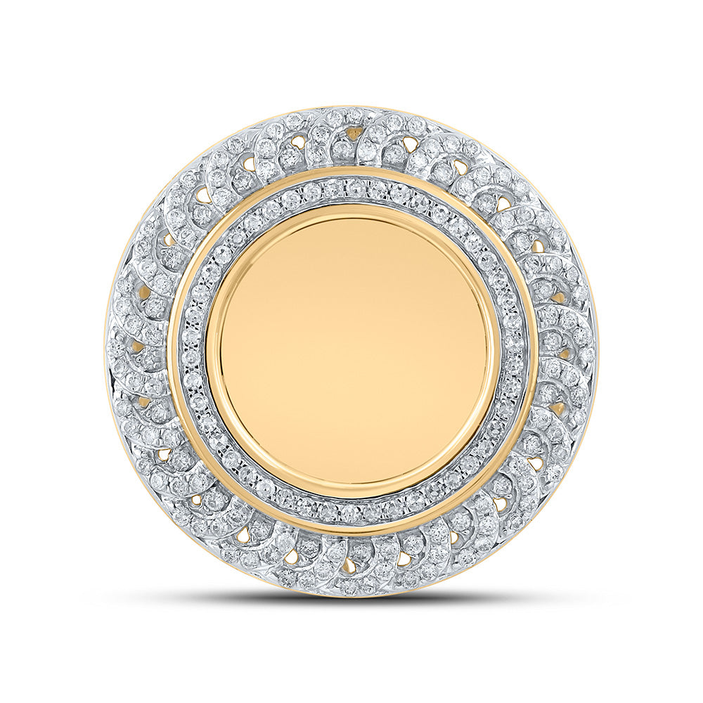 10kt Yellow Gold Mens Round Diamond Nugget Memory Circle Ring 5/8 Cttw